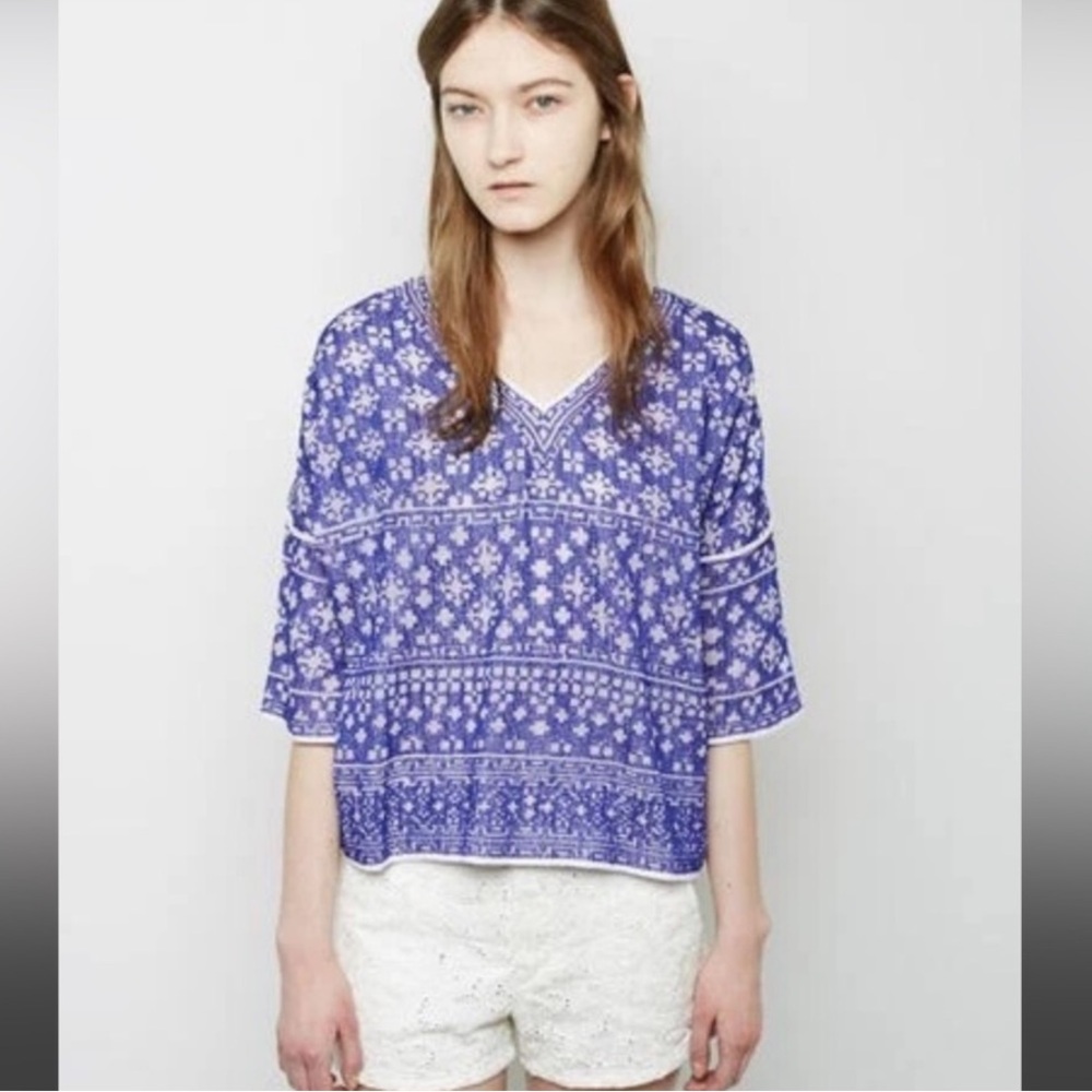 Isabel Marant Etoile Bela Blue Tunic Top Small